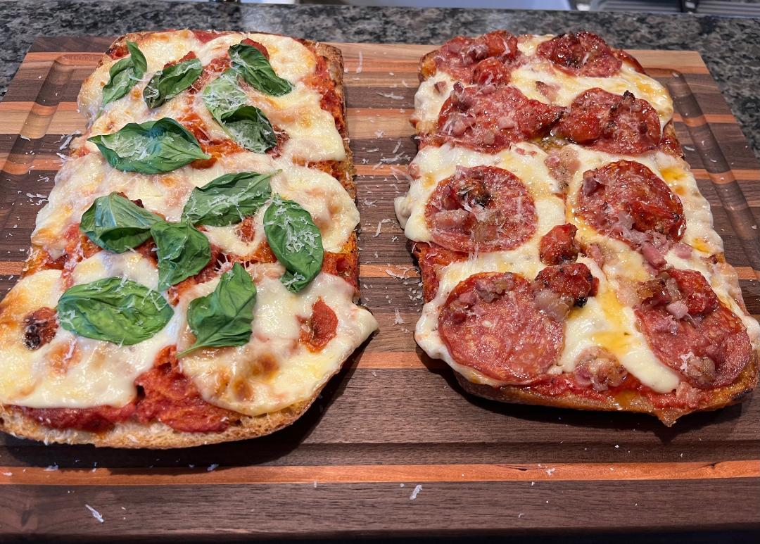 Featured image for “Homemade Pizza on Fresh Baked Ciabatta Bread… Two Ways! 🍕”