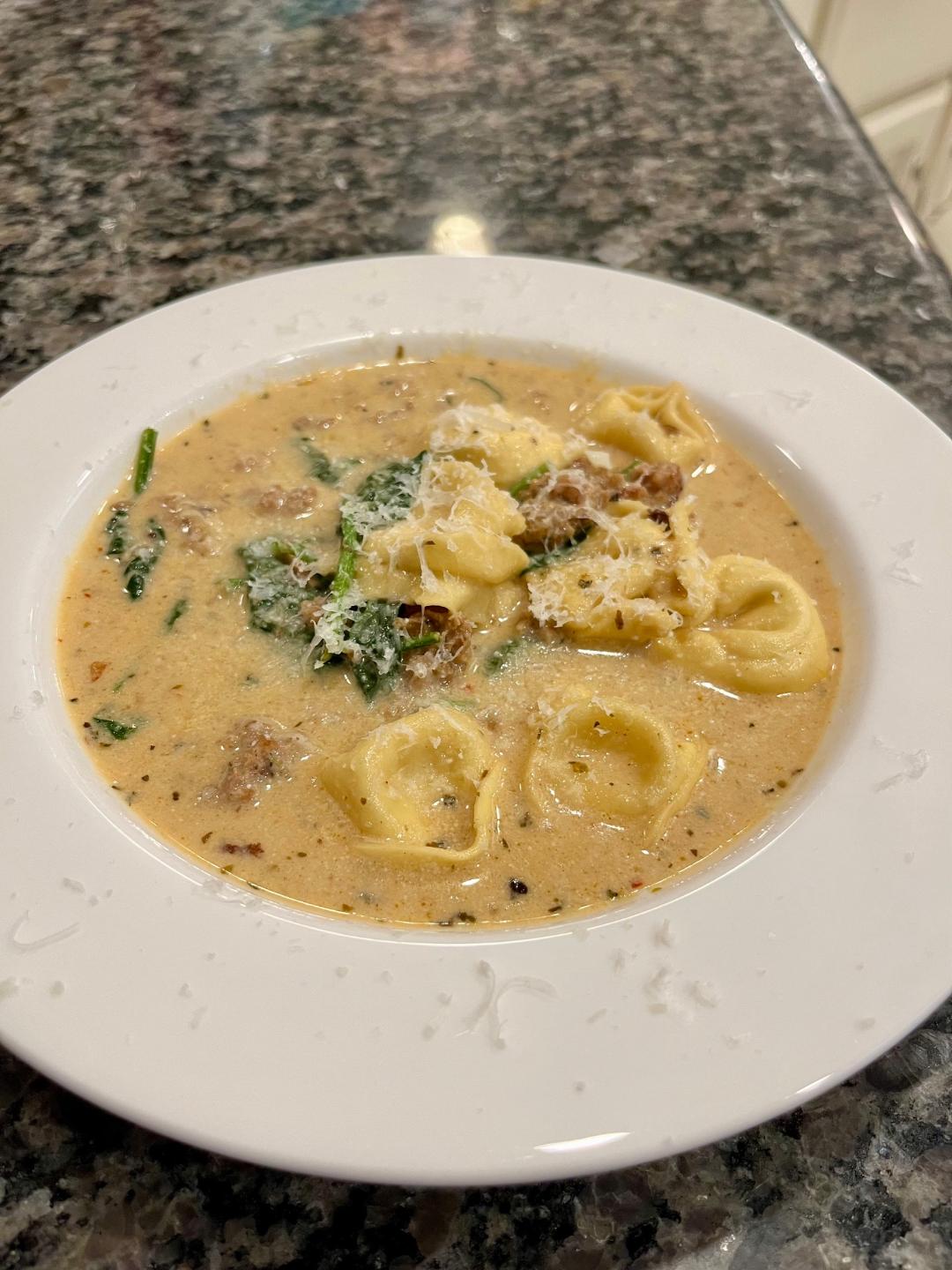 Featured image for “Italian Sausage Tortellini Soup! 🥣🇮🇹 #sausage #soup #tortellini”