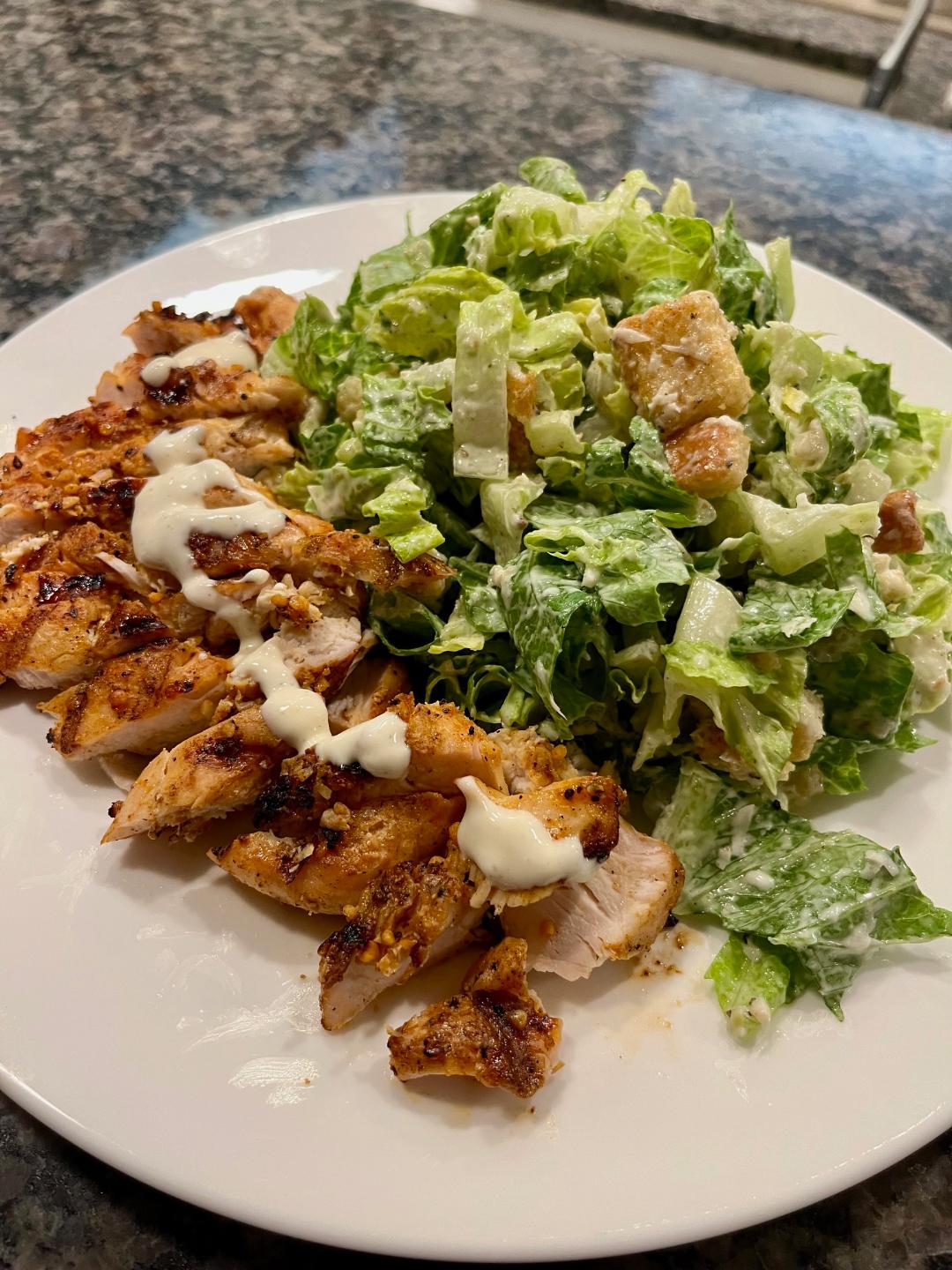 Featured image for “Simple Grilled Chicken Caesar Salad! #caesarsalad #grilledchicken 🍗🏛️🥗”