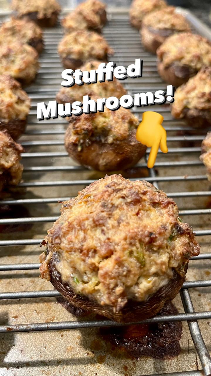 Featured image for “Stuffed Mushrooms! 🍄‍🤤 #stuffedmushrooms #recipe #italiansausage”