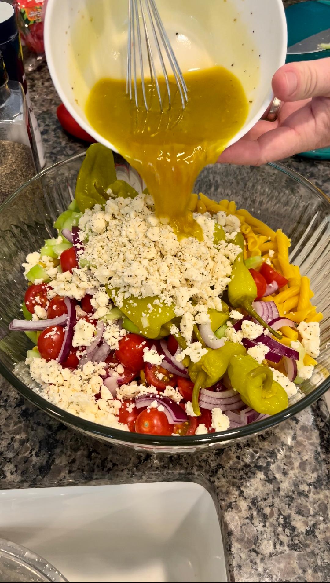 Featured image for “Greek Lemon Pasta Salad 🇬🇷🍋 #pastasalad #greek”